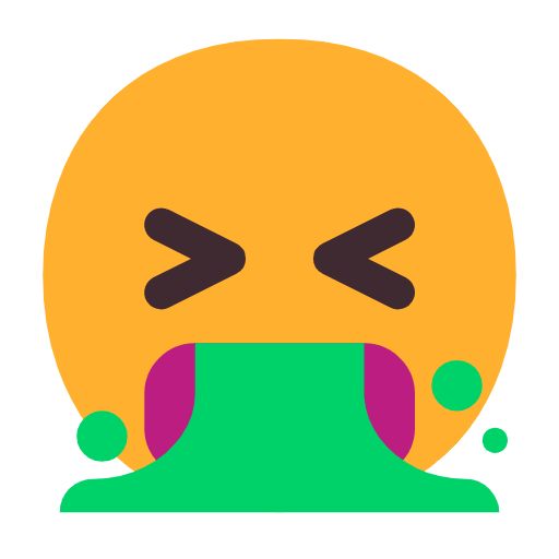 Upload a drawing Throwing Up symbol by Microsoft 11 without a background in PNG