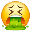 Save figures Face with Open Mouth Vomiting symbol on Samsung phones and tablets on a colorless background in PNG