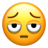Upload image Exhausted Face emoticon from Apple iOS on a clean background in png