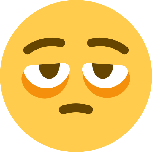Save pictures Tired Face emoticon by Discord on a colorless background in PNG