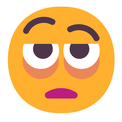 Save a picture Face without energy emoji by Microsoft 11 on a translucent background in PNG