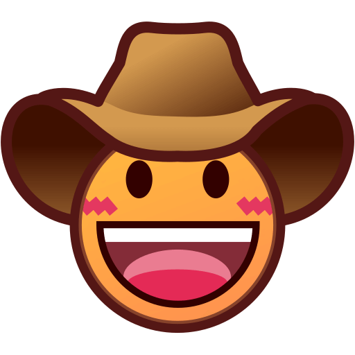 Upload a picture Face with Cowboy Hat emoji-smiley by Emojidex no background in PNG