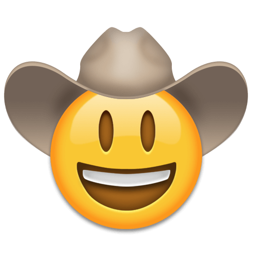 Upload a drawing Cowboy Face smiley-emoji by Emojipedia without a background in png