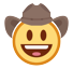 Save drawings Cowboy Face smiley by HTC on a clean background in png