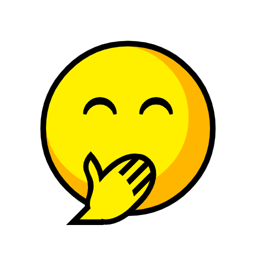 Upload image Face with Hand Over Mouth and Smiling Eyes symbol from Catrinity computer font оn a transparent background in png