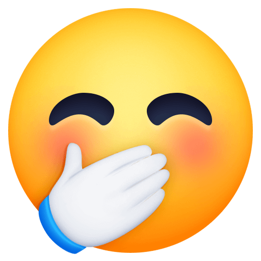 Download figures Face with Hand Over Mouth and Smiling Eyes emoji by Facebook no background in PNG