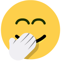 Copy image Smiling Face with Smiling Eyes and Hand Covering Mouth emoji by the Skype without a background in png
