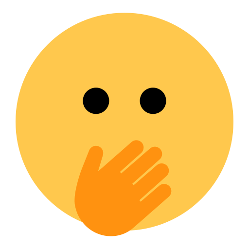 Download a figure Face with Hand Over Mouth and Smiling Eyes emoji-emoticon by Toss Face 토스페이스 on a translucent background in PNG