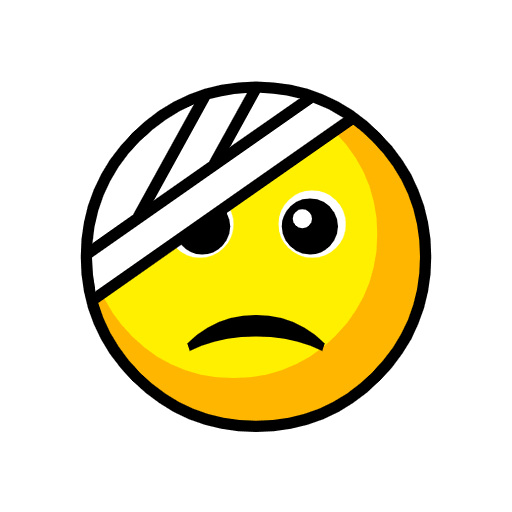 Upload a photo Injured emoji-emoticon from Catrinity computer font on a colorless background in PNG