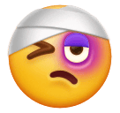 Download photos Clumsy with a black eye emoticon by Huawei  on a translucent background in png