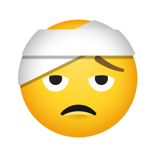 Save pictures Face with Head-Bandage smiley by Icons8 on a clean background in png