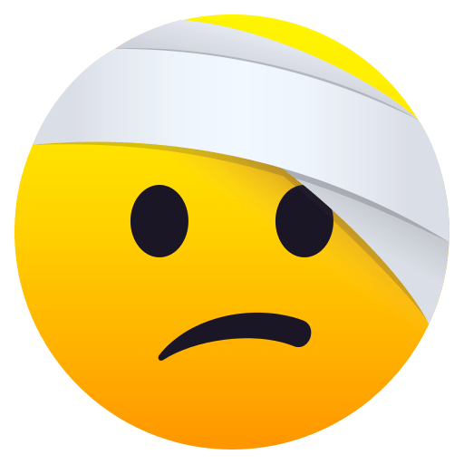 Copy a picture Injured emotion by JoyPixels without a background in PNG