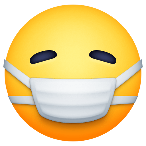 Copy drawings Face with Medical Mask smiley-emoji by Facebook on a clean background in png