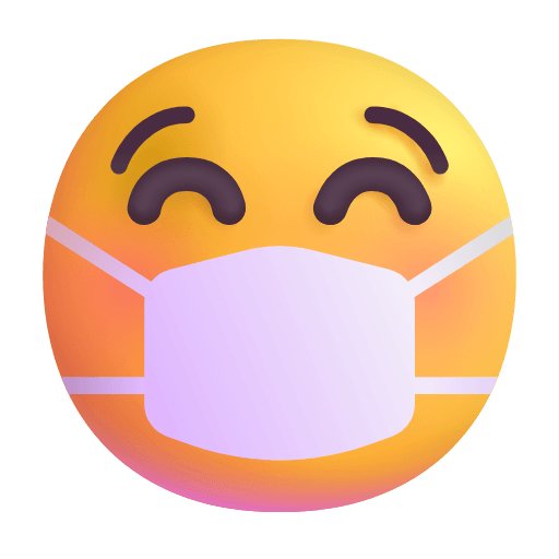 Download a drawing Face with Medical Mask emoji of the Microsoft set without a background in PNG