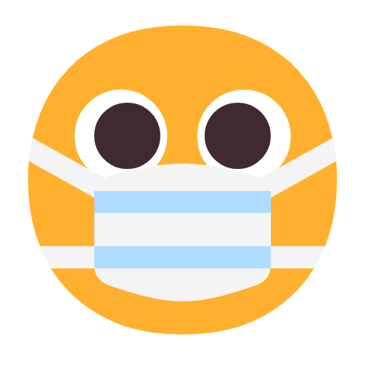 Copy drawings Mask Face symbol of emotion by Microsoft 11 оn a transparent background in png