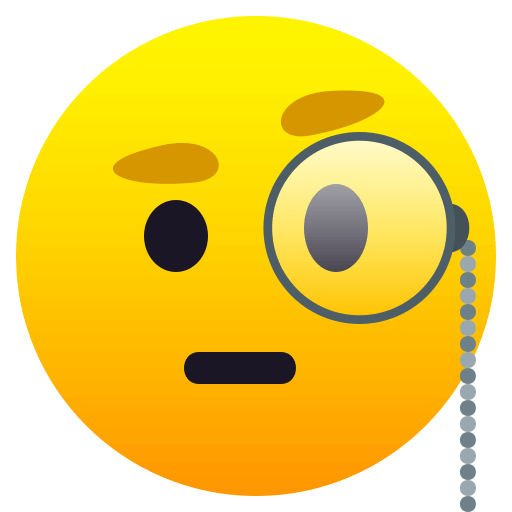 Download a photo Face of Expert smiley-emoji by JoyPixels on a clean background in png