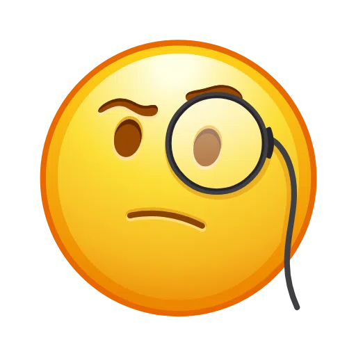 Upload photos Face of Expert smiley of iOS Telegram оn a transparent background in webp