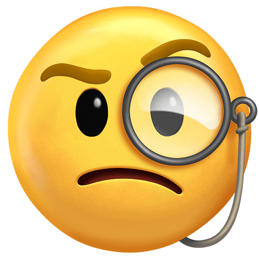 Save a figure Face with Monocle emoji-smiley by Twitter on a colorless background in png
