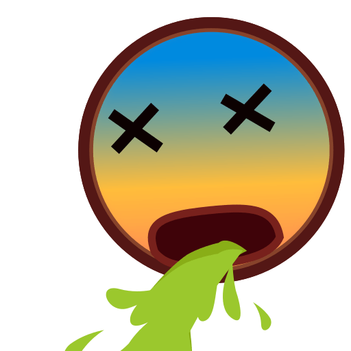 Copy a drawing Face with Open Mouth Vomiting symbol by Emojidex on a clean background in PNG