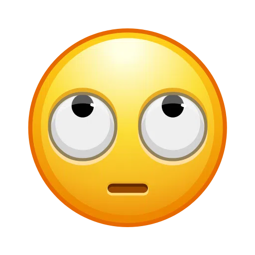 Upload drawings Eye Roll symbol of emotion of iOS Telegram without a background in webp