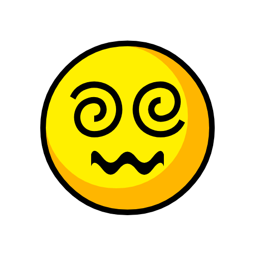 Upload drawings Face with Swirling eyes symbol of emotion from Catrinity computer font on a translucent background in png