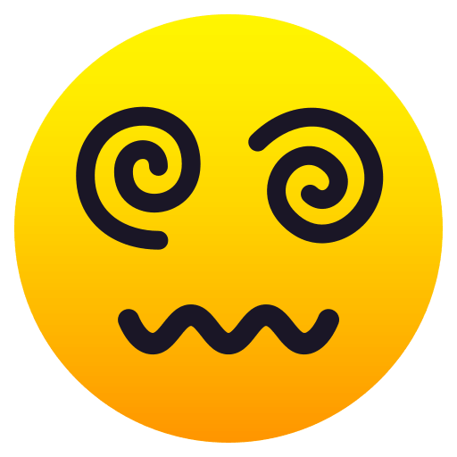 Копировать фотку лица-символа Лицо с закрученными глазами от JoyPixels на прозрачном фоне в ПНГ