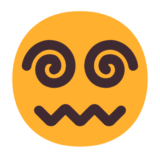 Сохранить фигуру картинки-смайла Головокружение и Дезориентация от Microsoft 11 на просвечивающем фоне в png