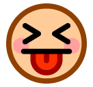 Copy pictures Teasing face emoji by Japanese mobile phone on a colorless background in PNG