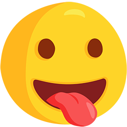 Upload a drawing Tongue-Out symbol by Facebook's Messenger platform on a translucent background in PNG