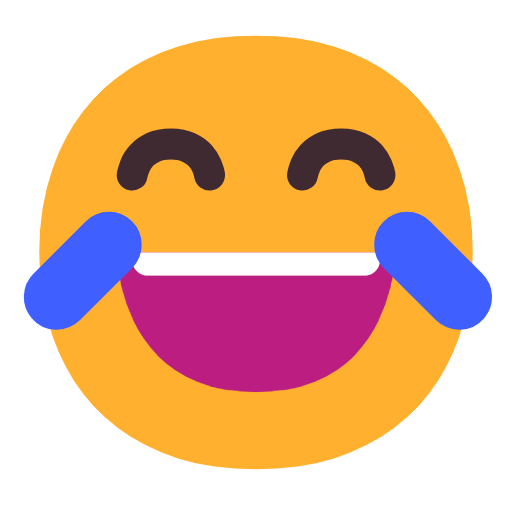 Download a photo Laughter with tears emotion by Microsoft 11 on a translucent background in png