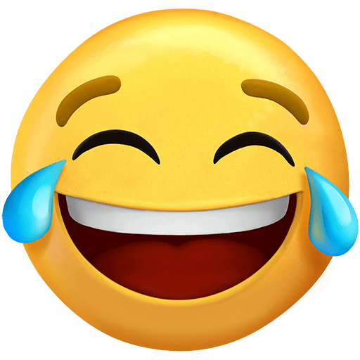 Upload drawings Laughing Crying emoticon by Twitter on a colorless background in png