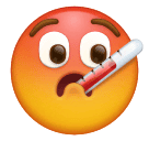 Сохранить фотографии смайла Высокая температура от Huawei на прозрачном фоне в PNG