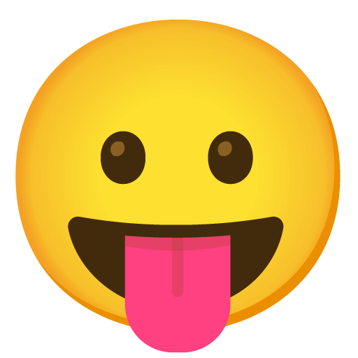 Download a figure Tongue Face smiley-emoji created by Google no background in PNG