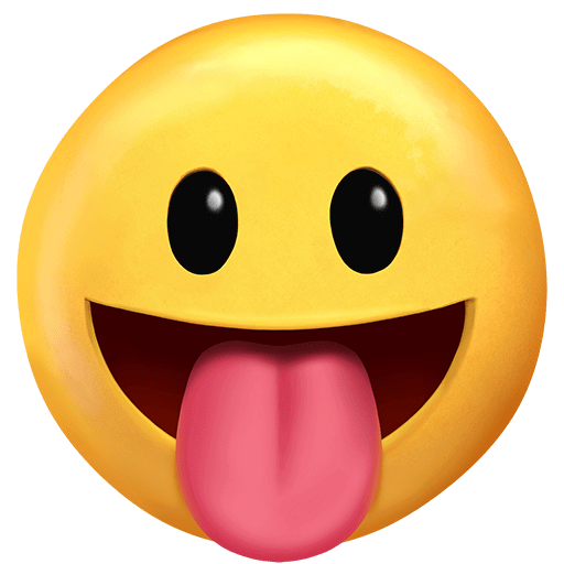 Upload image Tongue-Out smiley by Twitter on a colorless background in PNG