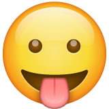 Download a figure Face with Stuck-Out Tongue emoticon by WhatsApp for Android and PC оn a transparent background in png