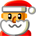 Save drawings Santa Claus emoticon by Au by KDDI оn a transparent background in PNG