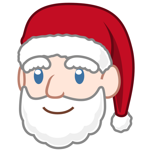 Save a drawing Fair-skinned Santa smiley-emoji by Emojidex no background in png