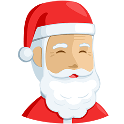Copy pictures Medium-light-skinned Santa emoji by Facebook's Messenger platform on a colorless background in png