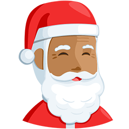 Download photos Medium-skinned Santa Claus smiley-emoji by Facebook's Messenger platform on a translucent background in PNG