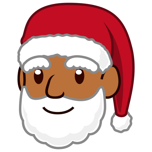 Upload image Medium-dark-skinned Santa Claus symbol of emotion by Emojidex on a clean background in PNG