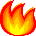 Upload a drawing Fire symbol of emotion by Au by KDDI on a clean background in PNG