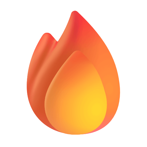 Save image Fire emoji-smiley of the Microsoft set on a translucent background in PNG
