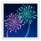 Save a drawing Fireworks emoticon by WhatsApp for Android and PC no background in PNG