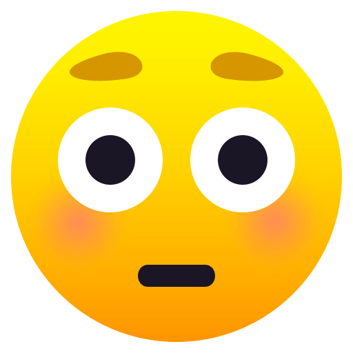 Загрузить картинку символа настроения Краснеющее лицо от JoyPixels на чистом фоне в пнг