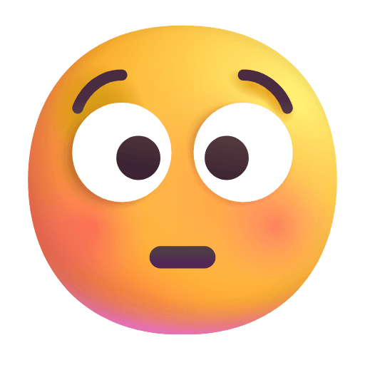 Копировать картинку эмоции Покрасневшее лицо от Microsoft на просвечивающем фоне в png