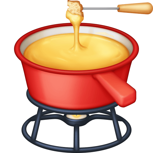 Закачать изображение картинки-смайла Фондю от Фейсбук на бесцветном фоне в ПНГ