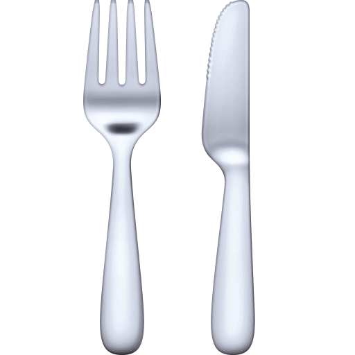 Загрузить изображение символа настроения Столовые приборы от Фейсбук на чистом фоне в ПНГ