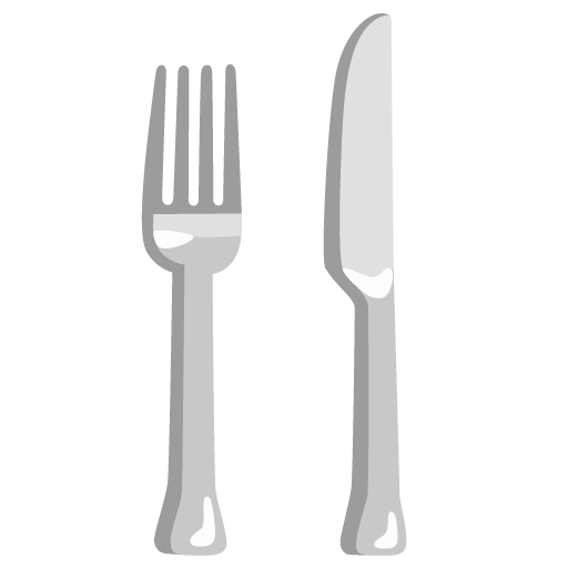 Сохранить фотографии эмотика Вилка и нож от Гугла без фона в PNG
