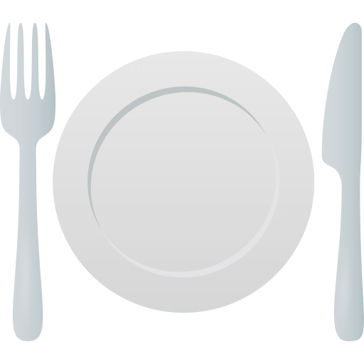 Загрузить фигуру эмоции Вилка и нож с тарелкой от JoyPixels без фона в пнг