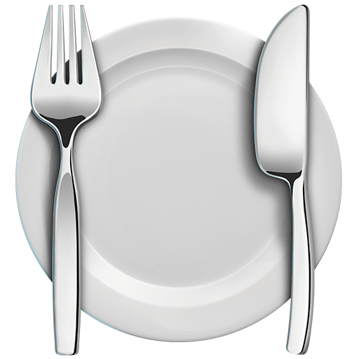 Копировать картинку иконки настроения Вилка и нож с тарелкой от Твиттера на просвечивающем фоне в пнг